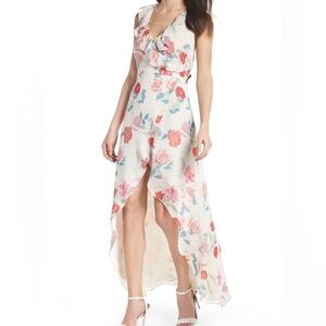 BB DAKOTA RSVP Aimee floral cottagecore flutter wrap dress size XS EUC